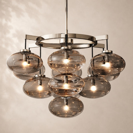 Calvette Clear Glass Round Chandelier 36"