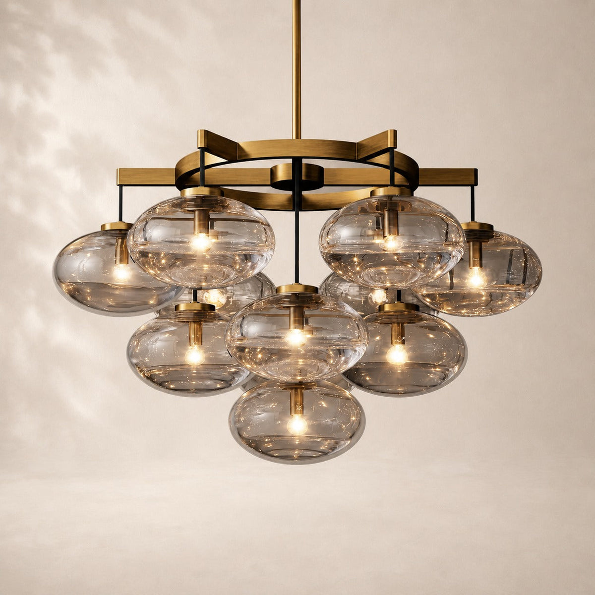 Calvette Clear Glass Round Chandelier 36"