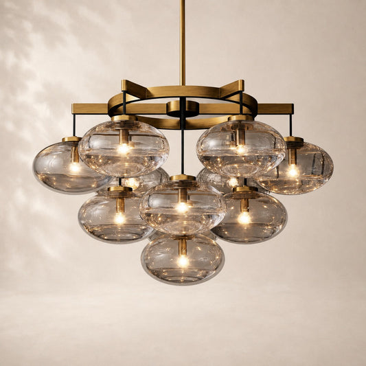 Calvette Clear Glass Round Chandelier 36"