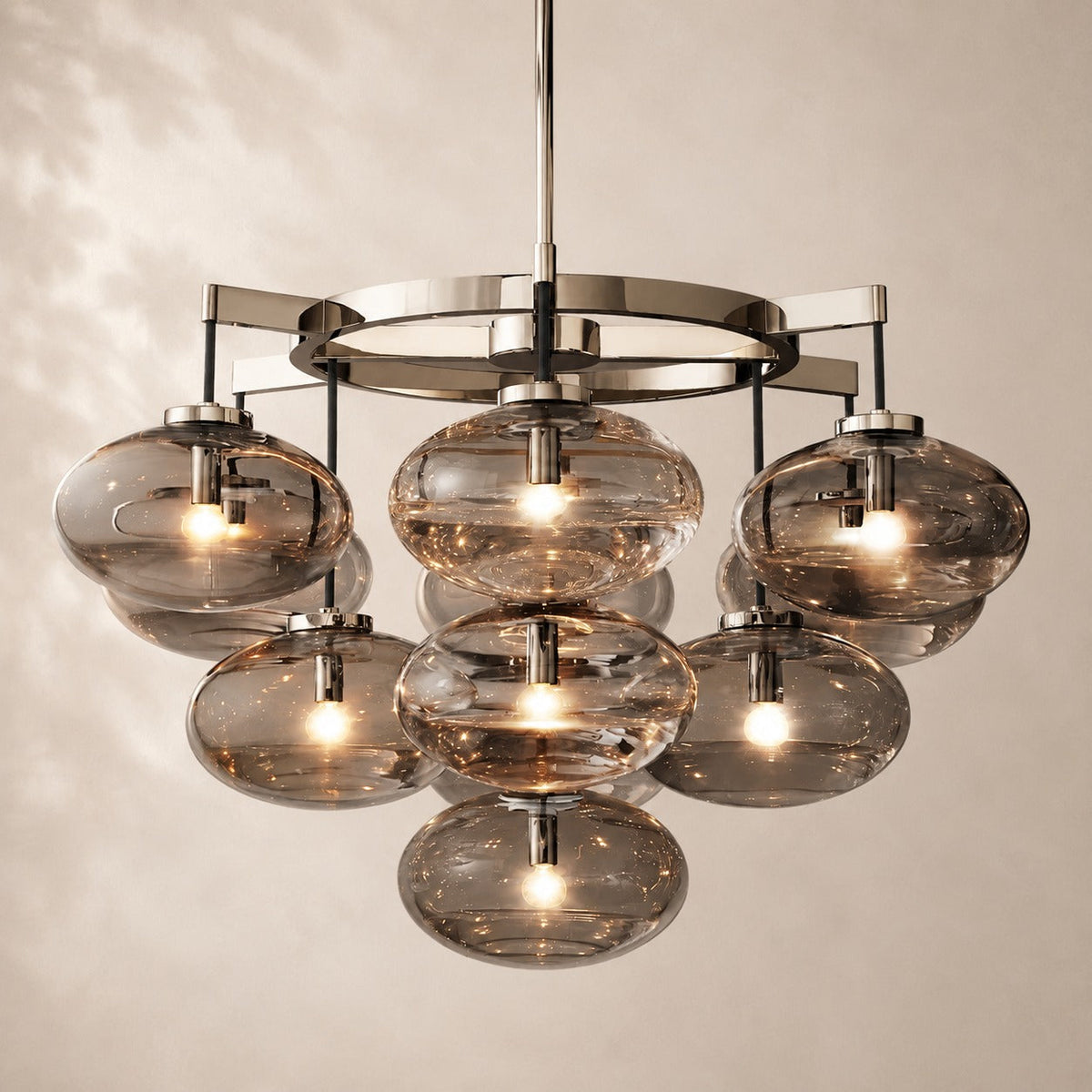 Calvette Clear Glass Round Chandelier 36"