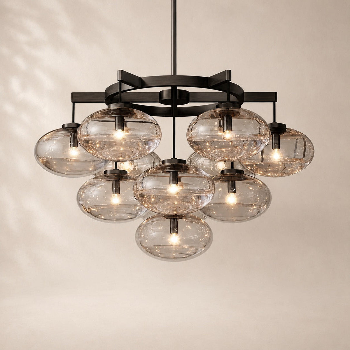 Calvette Clear Glass Round Chandelier 36"