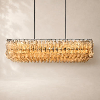 Chivara Clear Glass Rectangular Chandelier 54"