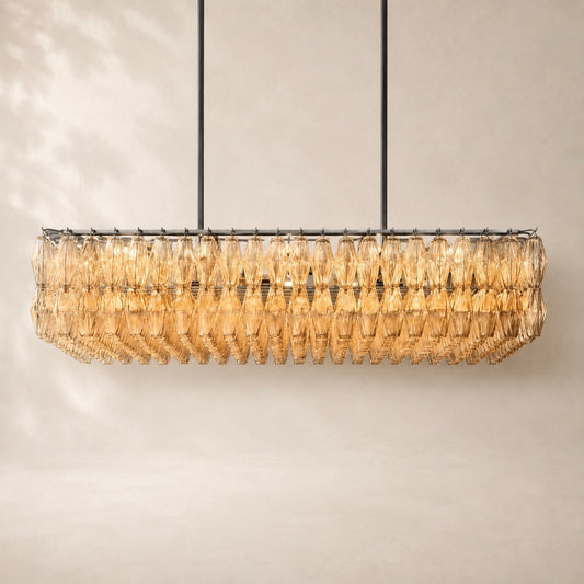 Chivara Clear Glass Rectangular Chandelier 54"