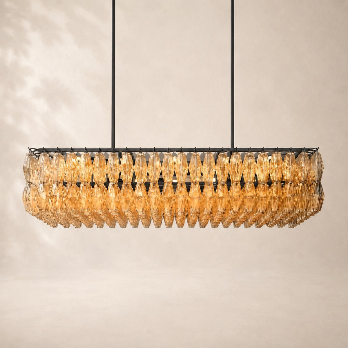 Chivara Clear Glass Rectangular Chandelier 54"