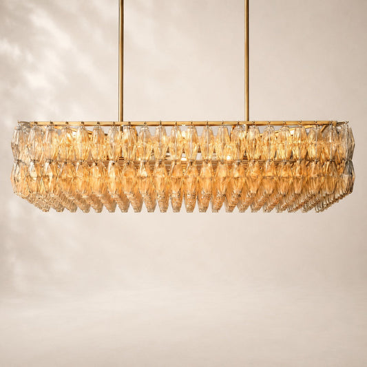 Chivara Clear Glass Rectangular Chandelier 54"